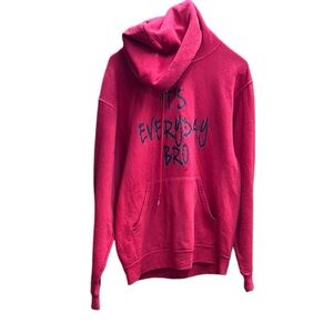 Jerzees. Vibrant Red Hoodie with Cowl Neck and Relaxed Fit